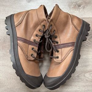 Palladium Pallabrouse Leather Combat Rugged Hiking Military Boots Mens 8.5 US